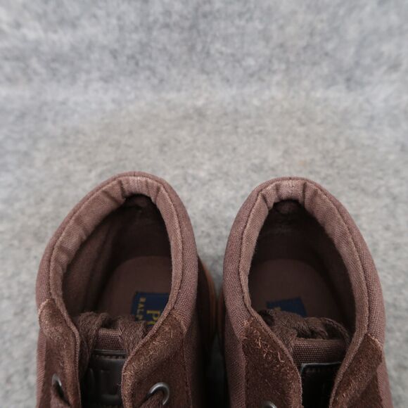 Polo Ralph Lauren Shoes Kids 5 Sneaker Chukka Casual Leather Canvas Boys Brown - Picture 14 of 14